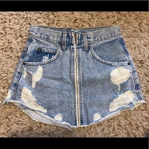 LF Carmar Beatrice Zip Front Denim Skirt